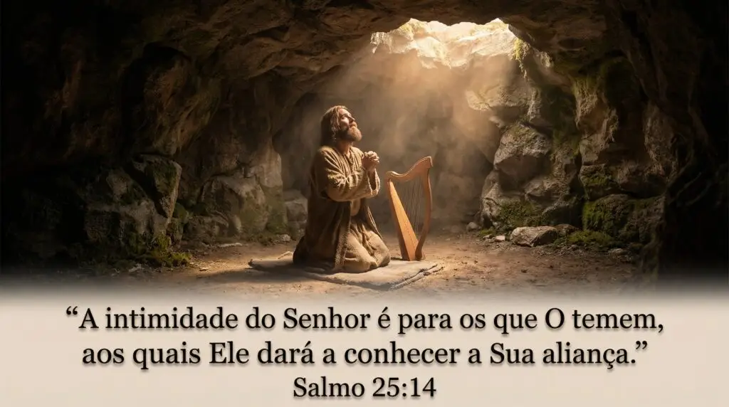 Intimidade com Deus representada por Davi orando – Salmo 25:14